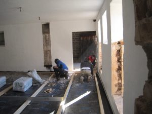 Renovierung 2016, neuer Boden innen vorbereiten